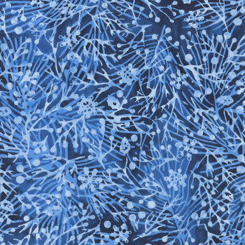 Winter's Grace Batiks 122610575 Marine Sprigs by Jerry Khiev for Island Batik