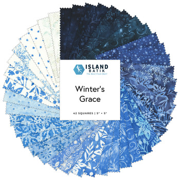 Winter's Grace Batiks  5" Stamps Jerry Khiev for Island Batik