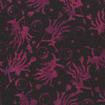 Spellbound Batiks 122682704 Black Witches Moons Stars by Jerry Khiev for Island Batik