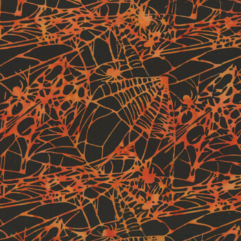 Spellbound Batiks 122684702 Black Spiders and Webs by Jerry Khiev for Island Batik