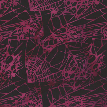Spellbound Batiks 122684704 Black Spiders and Webs by Jerry Khiev for Island Batik
