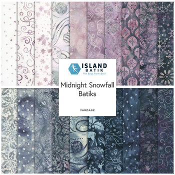 Midnight Snowfall Batiks  Yardage by Jerry Khiev for Island Batik