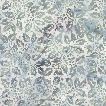 Midnight Snowfall Batiks 122605710 Drizzle Holly and Berries by Jerry Khiev for Island Batik