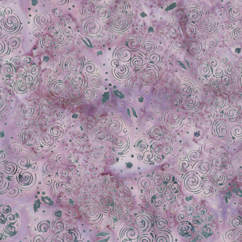 Midnight Snowfall Batiks 122607405 Lavender Swirled Circles by Jerry Khiev for Island Batik