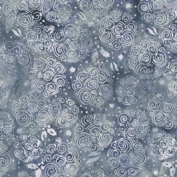 Midnight Snowfall Batiks 122607513 Shark Swirled Circles by Jerry Khiev for Island Batik