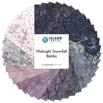 Midnight Snowfall Batiks  5" Stamps Jerry Khiev for Island Batik