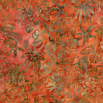 Tonga Campfire TONGA-B4095 BRICK Tropical by Timeless Treasures Fabrics