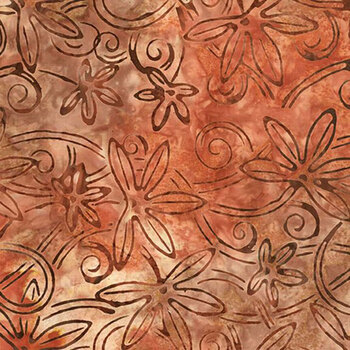 Tonga Campfire TONGA-B8572 ALMOND Star Flower Swirl by Timeless Treasures Fabrics