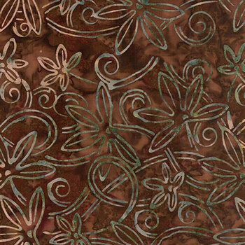 Tonga Campfire TONGA-B8572 NUTMEG Star Flower Swirl by Timeless Treasures Fabrics