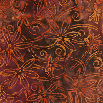 Tonga Campfire TONGA-B8572 WINE Star Flower Swirl by Timeless Treasures Fabrics