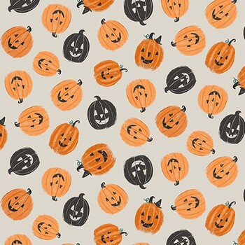 Spooky Kitty BOO-CD4983 SMOKE Tossed Pumpkin by Timeless Treasures Fabrics