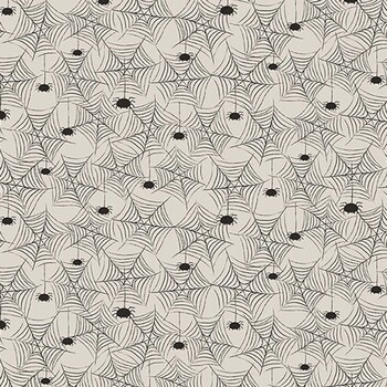 Spooky Kitty BOO-CD4987 FOG Spiders on Webs by Timeless Treasures Fabrics