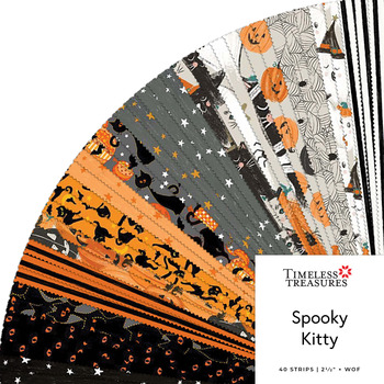 Spooky Kitty  2.5" Strips by Timeless Treasures Fabrics