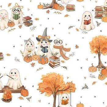 Too Cute to Spook BOO-CD4947 MULTI Scenic by Timeless Treasures Fabrics