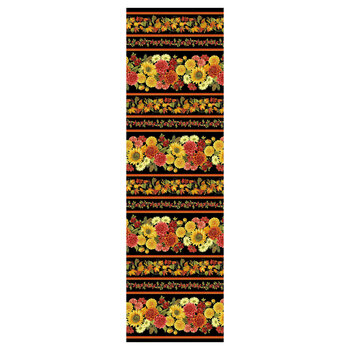 Golden Harvest HARVEST-CM4791 BLACK Border Stripe by Chong-A Hwang for Timeless Treasures Fabrics