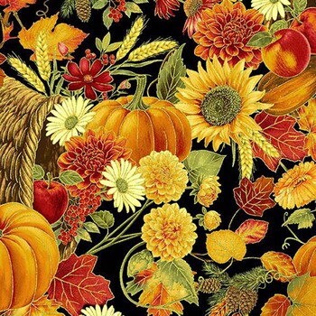 Golden Harvest HARVEST-CM4792 FALL Harvest Floral by Chong-A Hwang for Timeless Treasures Fabrics