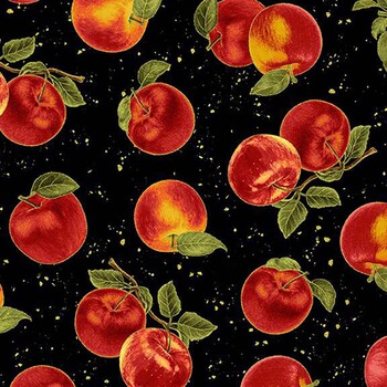 Golden Harvest HARVEST-CM4794 APPLE Tossed Apple by Chong-A Hwang for Timeless Treasures Fabrics