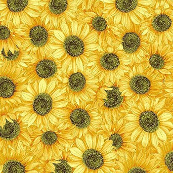 Golden Harvest HARVEST-CM4795 YELLOW Packed Sunflowers by Chong-A Hwang for Timeless Treasures Fabrics
