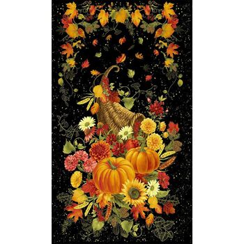 Golden Harvest PANEL-CM4790 BLACK Panel by Chong-A Hwang for Timeless Treasures Fabrics