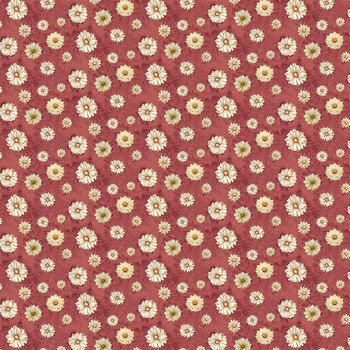 Harvest Whisper HARVEST-CD4837 CRANBERRY Tiny Tossed Mums by Timeless Treasures Fabrics