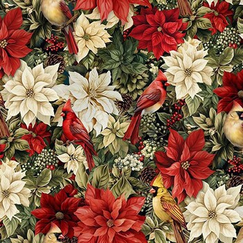 Holiday Wishes HOLIDAY-CD4763 MULTI Holiday Floral by Timeless Treasures Fabrics