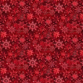 Holiday Wishes HOLIDAY-CD4769 RED Snowflakes by Timeless Treasures Fabrics