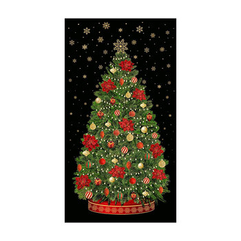 Holiday Splendor PANEL-CM4860 BLACK Christmas Tree Panel by Timeless Treasures Fabrics