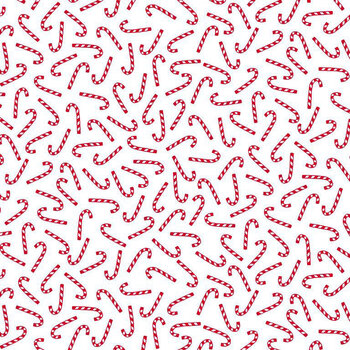 Yeti for Christmas HOLIDAY-CD4848 WHITE Christmas Candy Cane by Timeless Treasures Fabrics