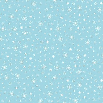 Yeti for Christmas HOLIDAY-CD4849 BLUE Snowflakes & Stars by Timeless Treasures Fabrics