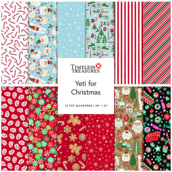 Yeti for Christmas  Fat Quarter Bundle by Timeless Treasures Fabrics