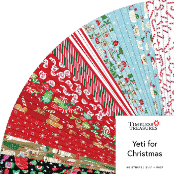 Yeti for Christmas  2.5" Strips by Timeless Treasures Fabrics