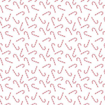 Jolly Holiday AT-CD4898 WHITE Candy Cane by Alice & Tilly for Timeless Treasures Fabrics