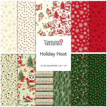 Holiday Hoot  Fat Quarter Bundle by Timeless Treasures Fabrics