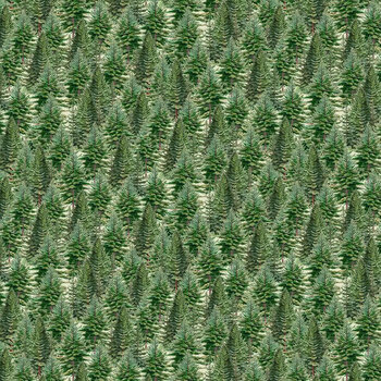 Holiday Hoot HOLIDAY-CD4826 GREEN Packed Evergreen by Timeless Treasures Fabrics