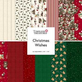Christmas Wishes  10" Squares by Timeless Treasures Fabrics