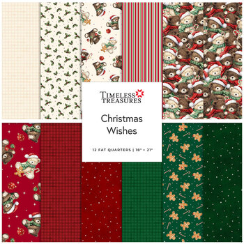 Christmas Wishes  Fat Quarter Bundle by Timeless Treasures Fabrics
