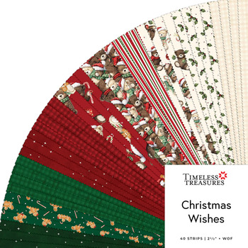 Christmas Wishes  2.5" Strips by Timeless Treasures Fabrics