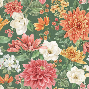 Amber Blossoms 32812-775 Large Florals Sage by Leslie Trimbach for Wilmington Prints