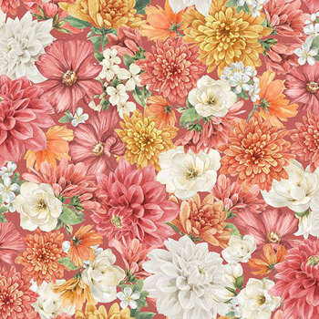 Amber Blossoms 32814-313 Packed Florals Multi by Leslie Trimbach for Wilmington Prints