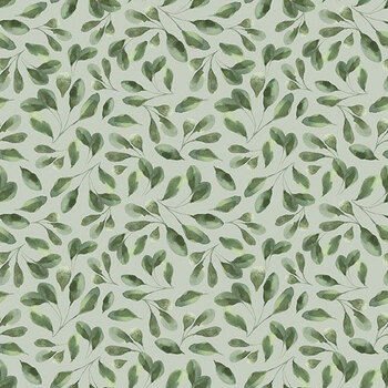 Amber Blossoms 32817-707 Leaf Toss Sage by Leslie Trimbach for Wilmington Prints