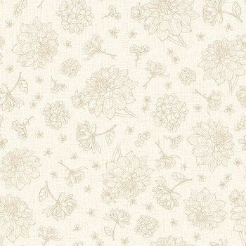 Amber Blossoms 32818-222 Toile Cream by Leslie Trimbach for Wilmington Prints