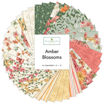 Amber Blossoms  5 Karat Crystals Leslie Trimbach for Wilmington Prints