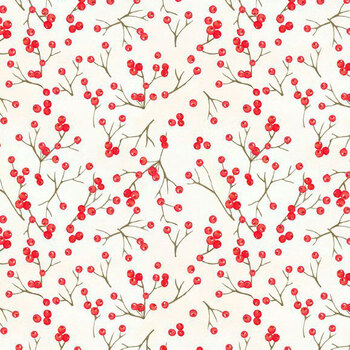 Cardinal Tidings 33962-123 Berries Toss Cream by Nancy Mink for Wilmington Prints