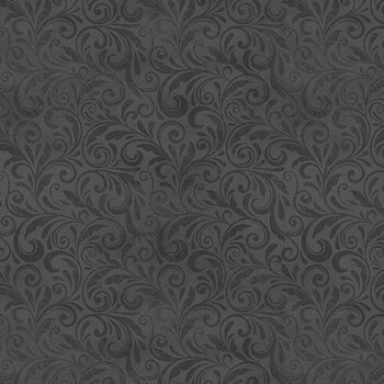 Cardinal Tidings 33963-909 Damask Black by Nancy Mink for Wilmington Prints