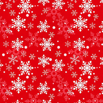 Cardinal Tidings 33964-313 Snowflakes Red by Nancy Mink for Wilmington Prints