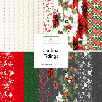 Cardinal Tidings  10 Karat Crystals Nancy Mink for Wilmington Prints