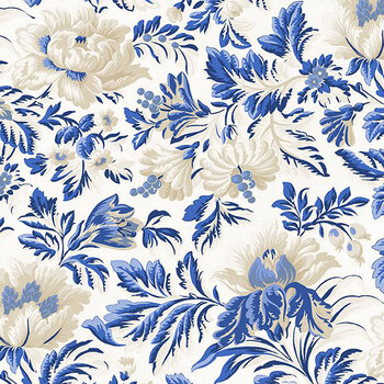 Chateau Bleu 98775-224 Large Floral Cream by Kaye England for Wilmington Prints