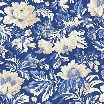 Chateau Bleu 98775-424 Large Floral Blue by Kaye England for Wilmington Prints