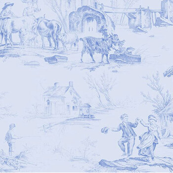 Chateau Bleu 98777-444 Toile Light Blue by Kaye England for Wilmington Prints