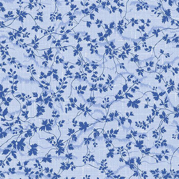 Chateau Bleu 98779-444 Trailing Leaves Medium Blue by Kaye England for Wilmington Prints